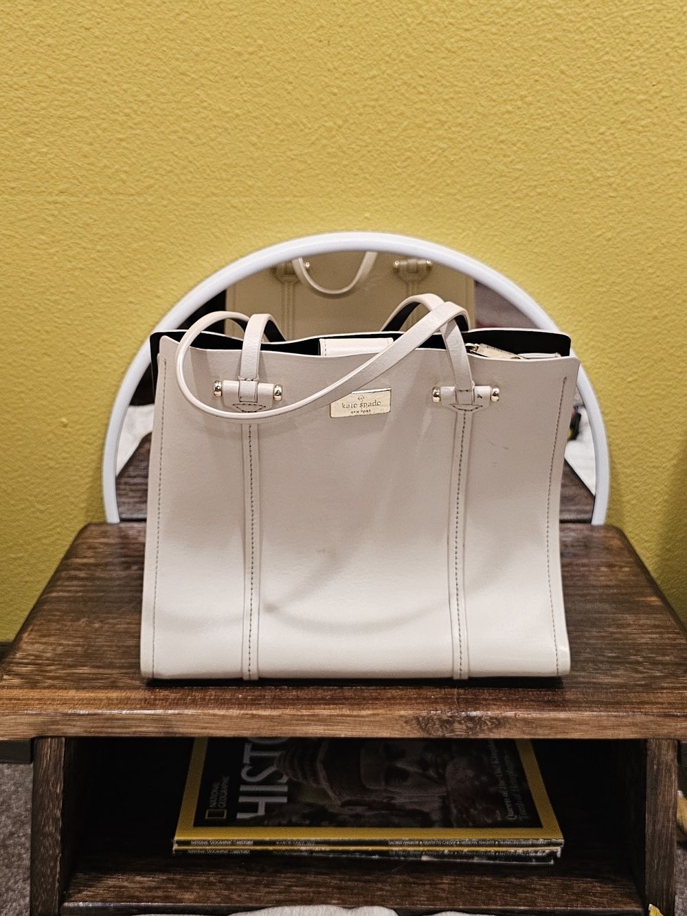 kate spade Cream Leather Tote Bag